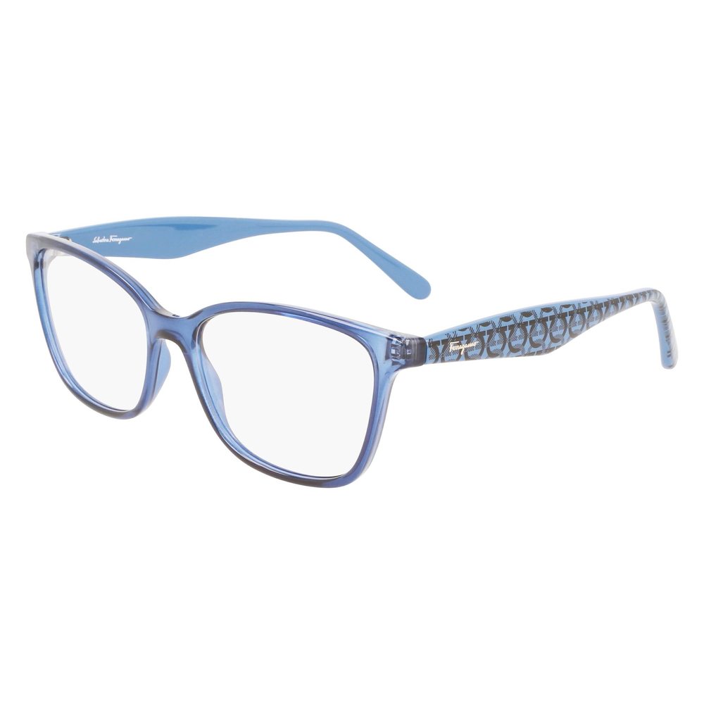 NEW Salvatore Ferragamo SF 2918 432 Crystal Blue Eyeglasses 55/16/140 with Case